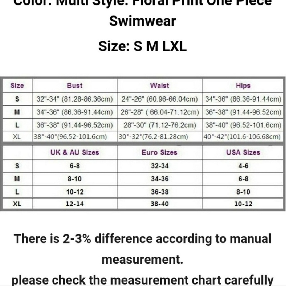 CCO SALE! Blue Floral Bathing Suit - Picture 5 of 5